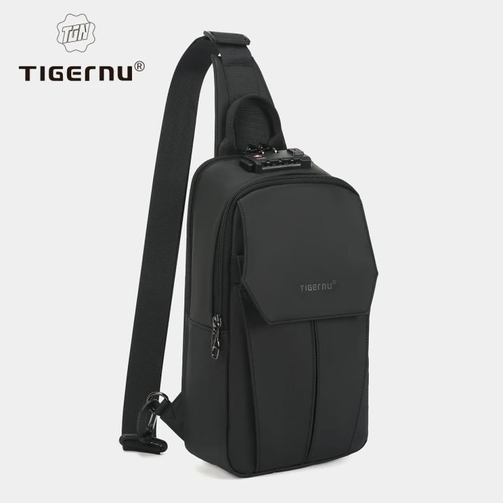 Lifetime Warranty Chest Bag Men 9.7inch IPad Pack Korean Style Shoulder Bag Waterproof Cross Bag Men' s Bag TSA Anti Theft Pack