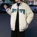 Baseball Uniform Cotton Clothes Men and Women Winter2022New Letter Cotton Clothing Hong Kong StyleinsDiamond Lattice Couple Jacket Coat.