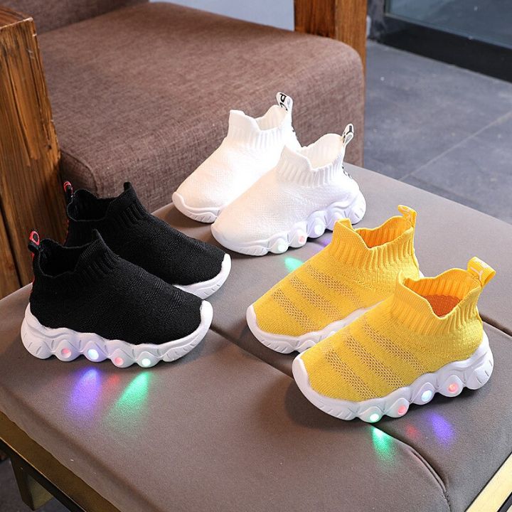 New%20Kids%20Baby%20Girl%20Boys%20Shoes%20Yellow%20Colorful%20Led%20Luminous%20Socks%20Shoes%20Mesh%20Breathable%20Non-slip%20Children's%20Black%20Sneakers%20-%20Image%203