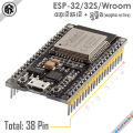 NodeMcu ESP32 32S Wroom (38 Pin Big Size) Built-in WIFI + BLUETOOTH SoC Module CP2102 32BIT, 240MHZ 30P DEVELOPMENT BOARD for Robotics, IOT and DIY Electronic Project.Alternative of Arduino and Raspberry pi..