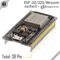 NodeMcu ESP32 32S Wroom (38 Pin Big Size) Built-in WIFI + BLUETOOTH SoC Module CP2102 32BIT, 240MHZ 30P DEVELOPMENT BOARD for Robotics, IOT and DIY Electronic Project.Alternative of Arduino and Raspberry pi.. 