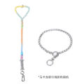 Stainless steel automatic elastic telescopic explosion-proof pet traction rope training large dog chain collar. 