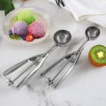 Stainless Steel Ice Cream Scoop Spoon Ice Cream Scoops Stacks Mash Potato Watermelon Spring Handle Spoon Scoop Kitchen Tools. 