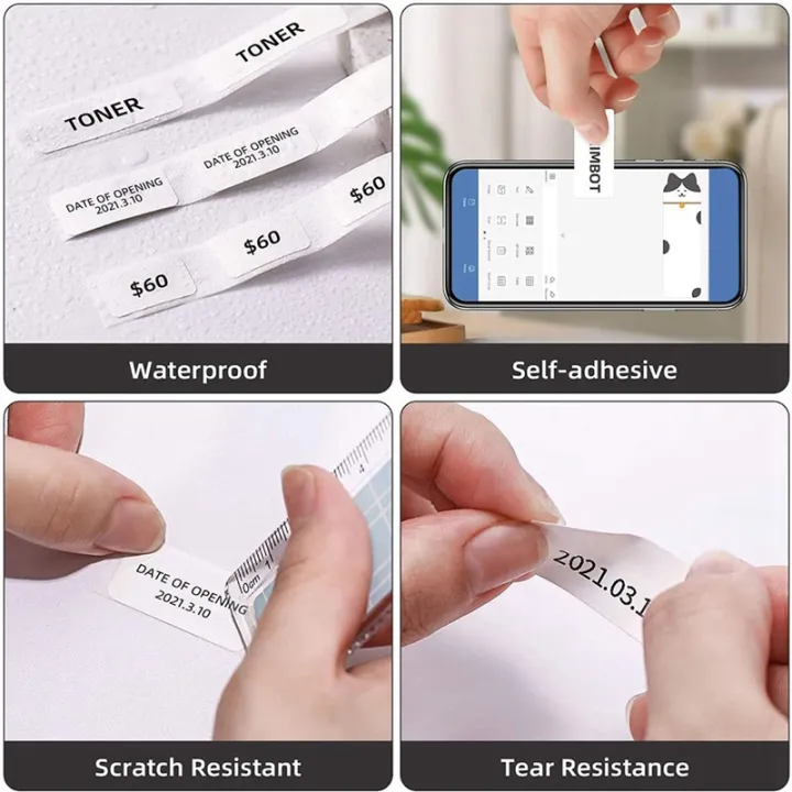 EITGZWAS%202X%20D101%20D11%20D110%20White%20Label%20Printing%20Paper%20Name%20Sticker%20Adhesive%20Book%20Stationery%20Labeling%20Machine,%2015X30mm%20-%20Image%202