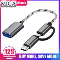 2 In 1 Type C Micro USB Male To USB 2.0 Female OTG Converter Adapter For Mobile Phone Tablet U Disk Card Reader. 