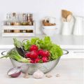 New 304 Stainless Steel Large Rice Washing Bowl 16.5-31.5cm Storage Baskets Fruit Vegetable Washing Basket Silver Food Strainers Set Hotel. 