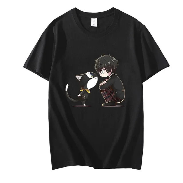 Persona%205%20Morgana%20Mysterious%20Black%20Cat%20T-shirts%20MEN%20Amamiya%20Ren%20Tshirts%20100%25%20Cotton%20High%20Quality%20T%20Shirts%20Comfortable%20Casual%20Top%20-%20Image%207