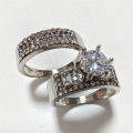 Vintage Simple Wholesale Cheap Diamond Wedding Design Ring Set Jewelry For Men.