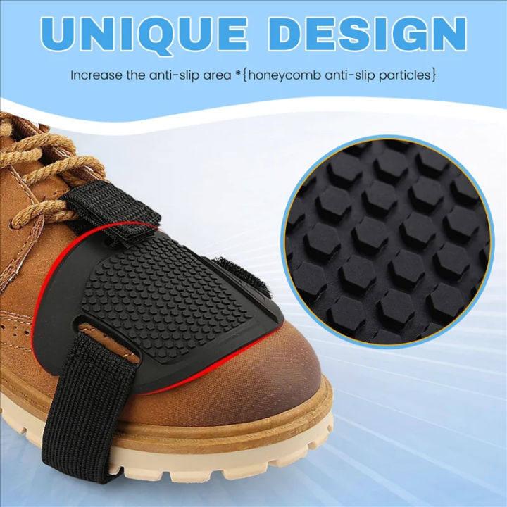 Motorcycle Shoe Protector - Gear Shift Pad Cover - Adjustable Anti Slip Boot Protector for Riding (Grade A)