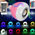 Smart LED Bluetooth Music Bulb – RGB Remote Control AC Lamp with Built-in Speaker.