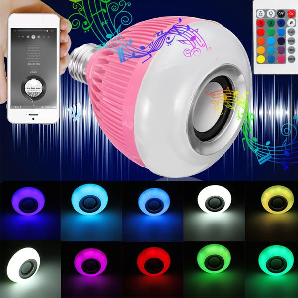 Smart LED Bluetooth Music Bulb – RGB Remote Control AC Lamp with Built-in Speaker