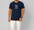 SMUG Mens Premium Cotton Design T-shirt -Navy. 