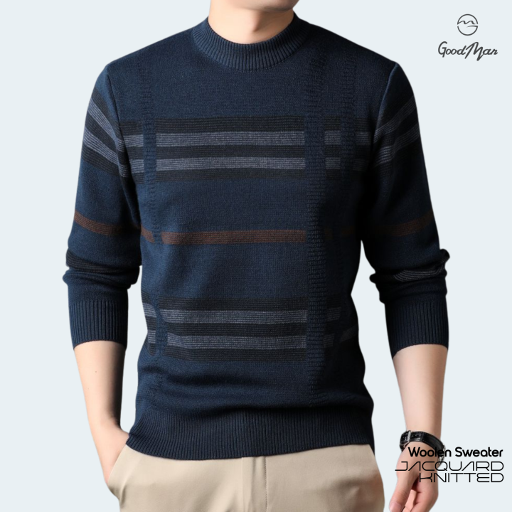 GoodMan Premium Quality Petrol Color Full Sleeve Sweater for Men.