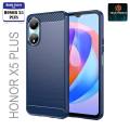 Honor X5 Plus Carbon Fiber Hi Quality Camera Lens Protection Black Color Premium Soft Mobile Back Cover- Black for HONOR X5 Plus.