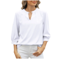 Female cloths Tops for Women Trendy Casual Basic T Shirts Light weight 34 Sleeve Solid V Neck Tees Blouses Clearance Sales.