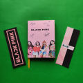 " Black Pink" Small Notebook (5.4"*4"   ,A6 size)  - Notebook/sketchbook/sketchpad for drawing, sketching, writing with classic look (with two Bookmarks). 