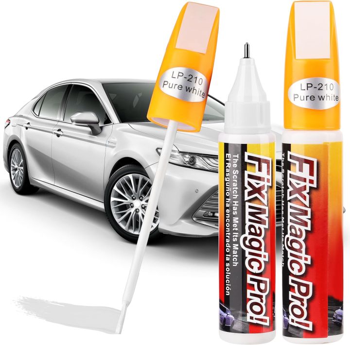 Car Paint Two-in-One (White) Scratch Repair, Automotive Touch Up Paint Pen with Instruction Manual, Quick and Easy