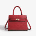 Light luxury women's bag, tote bag, red wedding bag, kelly bag, 2024 new crocodile pattern, mom bag, crossbody handbag.