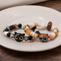 1/2Pcs Cute Cartoon Cat Bracelet for Women Funny Black Little Animal Beaded Bracelet Trendy Handmade Jewelry Accessory Friendship Gifts. 