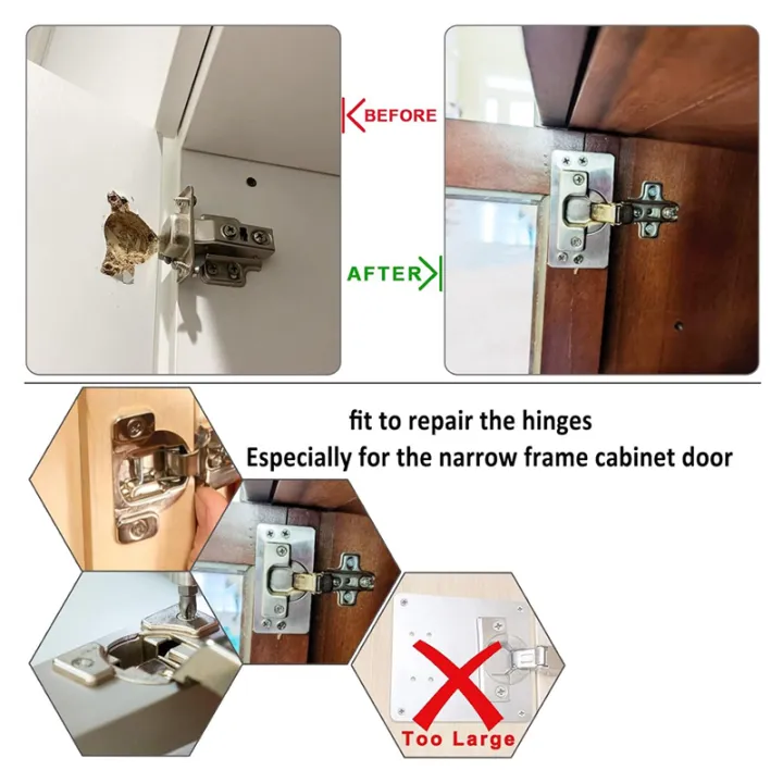 4Pack%20Cabinet%20Hinge%20Repair%20Plate%20with%202Pack%20Full%20Overlay%20Soft%20Closing%20Cabinet%20Hinges-Hinge%20Repair%20Kit%20Plate%20for%20Cabinet%20Durable%20Easy%20to%20Use%20-%20Image%202