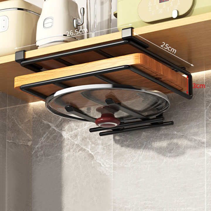 Multi-Functional Kitchen Rack Rustproof Stainless Steel Durable Hanging Cabinet Perforated Wall-Mounted Cutting Board Holder for Home Kitchen Restaurant Culinary Enthusiasts Storage Solution Organization Aid