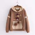 Junior high school student hairball foreign sweatshirt girl early autumn loose hoodie big boy cute dress.