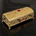 Creative European style metal rectangular home jewelry box, high-end birthday and wedding gift box, storage box.