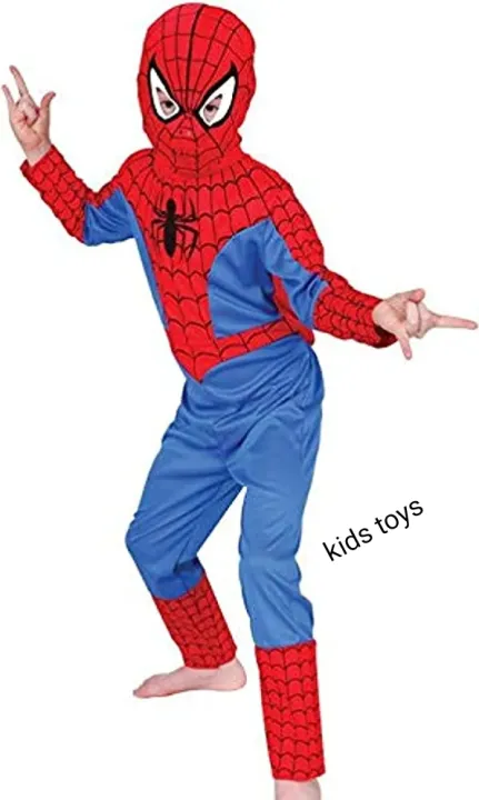 Spiderman%203%20Piece%20Costume%20Red%20And%20Blue%20Age%203-10%20Years%20Kids%20Super%20Hero%20Dress%20-%20Image%202