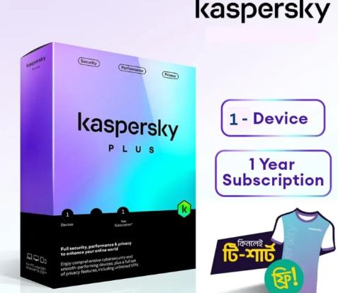 Kaspersky Plus 1-User-1-year-1 Private password vault (android & pc multidevice)Advanced Internet Security Software with Free T-Shirt