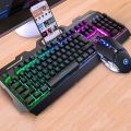 YINDIAO V2 Silent Mechanical Feel Gaming Keyboard Mouse Set (Black). 