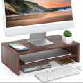 Desktop Monitor Stand-Wood Monitor Stand-Monitor Stand With Shelf for Laptop, Ergonomic Computer Modern Office Desk, Notebook Shelf. 