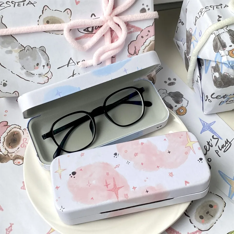 Cute Glasses Case Compact Pu Leather Cartoon Sunglasses Box