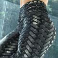 Women Sport Leggins Gym Training Weave Printed Leggings High Waist Elastic Yoga Pants Fitness Joggings Running Womens Clothing.