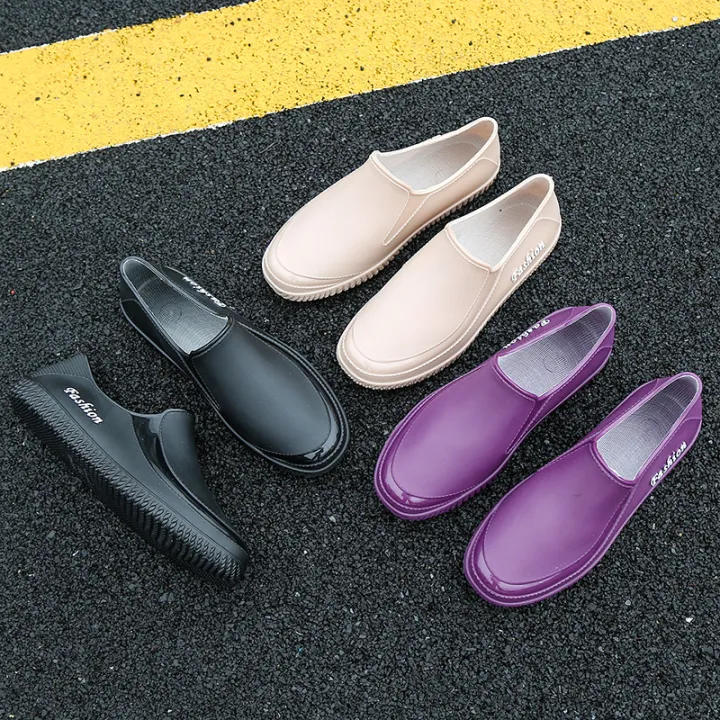 Spring%20and%20autumn%20fashion%20shallow%20rain%20boots%20women's%20anti-slip%20low-top%20flat%20rain%20boots%20plus%20fleece%20water%20boots%20kitchen%20work%20rubber%20shoes%20waterproof%20shoes%20-%20Image%204