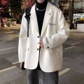 Hong Kong Style Suit Jacket Men Korean Style Trendy, Smart and All-Matching Spring and Autumn New Loose Casual Fried Street White Suit Men. 