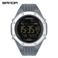 Sanda Men's Watches Sport LED Digital Waterproof Pedometer Wristwatches 6117.