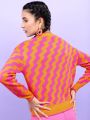 Pantoneclo Premium Women's / Girl's Round Neck Reversible Wavy Motif Sweater / Cardigan / Pullover. 