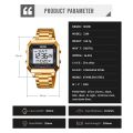 SKMEI 2149 Men's Electronic Square Steel Band Student Multi functional Sports Waterproof Night Glow Electronic Watch. 