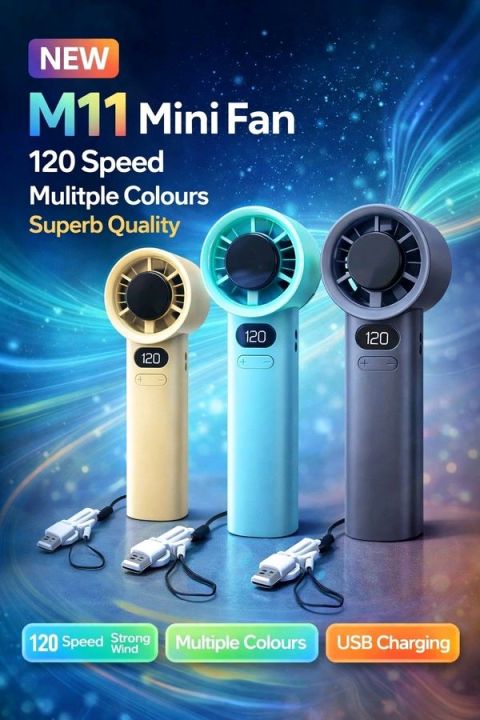 M11 Portable Infinite Turbo Variable Speed Handheld/Desktop Fan