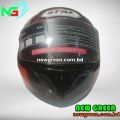 FULL FACE STM BIKE HELMET - BLACK, RED, BLUE & JAZZ GRAPHICS. 