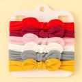 6Pcs/Set Baby Headband Soft Elastic Girl Hairband Bow Solid Color Toddler Kids Headwear Infant Kawaii Baby Hair Accessories. 