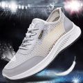 Summer Men's Shoes Breathable Thin Mesh Surface Shoes Men's Mesh Casual Sneakers Mesh Hollow out Deodorant and Lightweight Running Shoes.