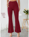 Women Flare Pants, Classic Mid Waist Solid Color Stretchy jorjet Bottom Pants..