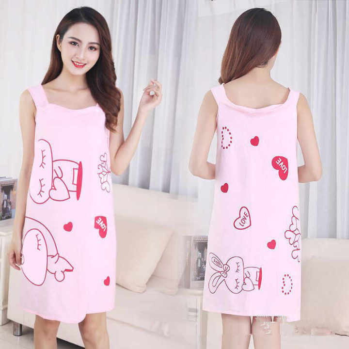 Bath%20dress%20Bath%20Gown%20bath%20towel%20Home%20Nightwear%20Microfiber%20Women%20Bathrobe%20-%20Image%203