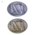 Cowboy Belt Buckle Novelty Vintage Women Alloy American Flag Shaped Buckles for Daily, Party, Wedding Use , Grey. 