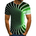Hot sale summer new style vortex men's 3d t-shirt printed pop flower funny men's shirt O-neck everyday short-sleeved Harajuku.