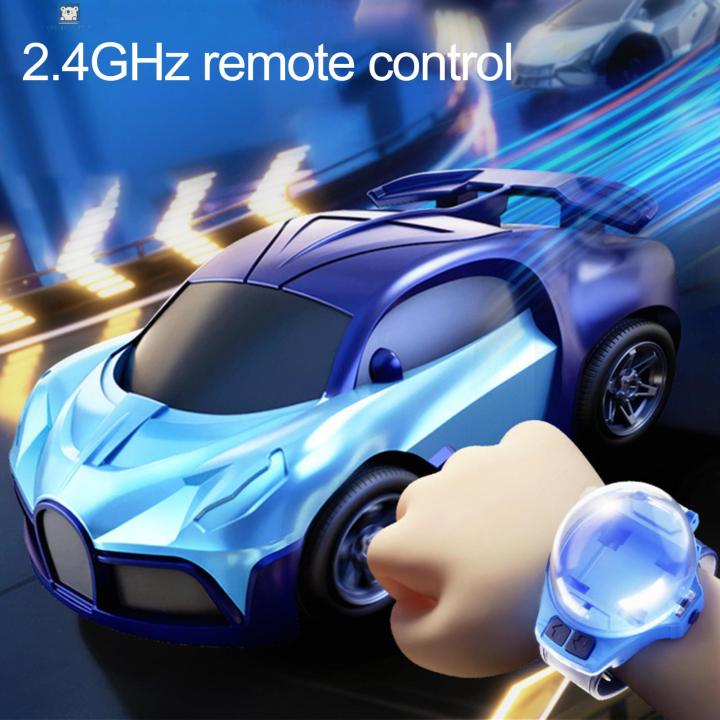 【3C VictoryEagle】Childrenworld Rc Car Watch Toy Usb Rechargeable Kids Remote Control Watch with Led Tail Light Mini Rc Alloy Vehicle Toy for Boys Birthday Gift Mini Car Watch