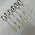 AYD 6 pcs stainless steel Tea spoon golden color design 15cm long Tea spoon.