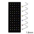 40/60pcs Stainless Steel Crystal Nose Ring Set Women Surgical Steel Nose Piercing Set ear bone needle Studs Body Jewelry.