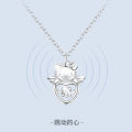 Titanium Steel Sanrio Hello Kitty Cat Necklace for Women Cute and Smart Gift for Best Friend Girlfriend Sweet Clavicle Chain.